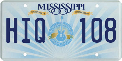 MS license plate HIQ108