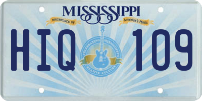 MS license plate HIQ109