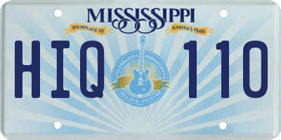 MS license plate HIQ110