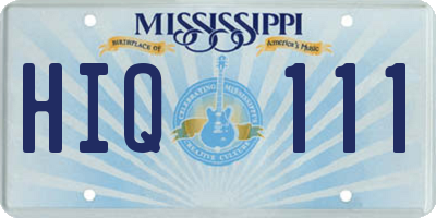 MS license plate HIQ111