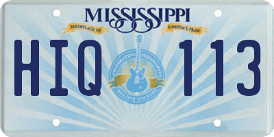 MS license plate HIQ113