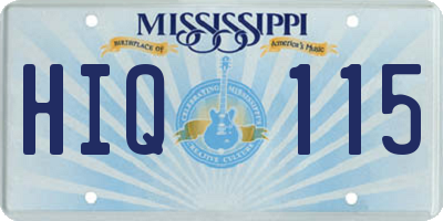 MS license plate HIQ115