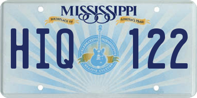 MS license plate HIQ122