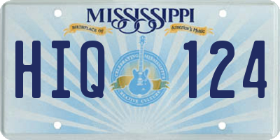 MS license plate HIQ124