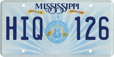 MS license plate HIQ126