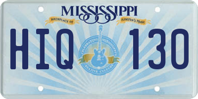 MS license plate HIQ130