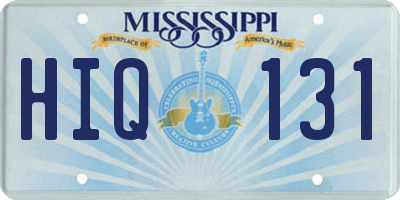 MS license plate HIQ131