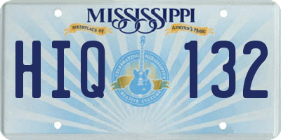 MS license plate HIQ132