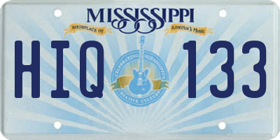 MS license plate HIQ133