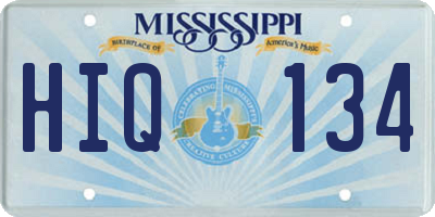 MS license plate HIQ134