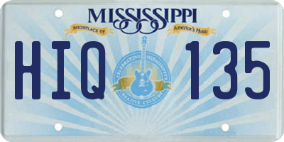 MS license plate HIQ135