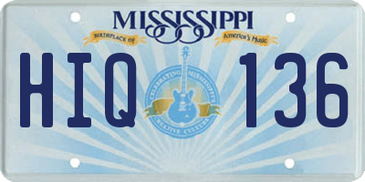 MS license plate HIQ136