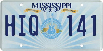 MS license plate HIQ141