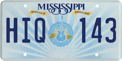 MS license plate HIQ143