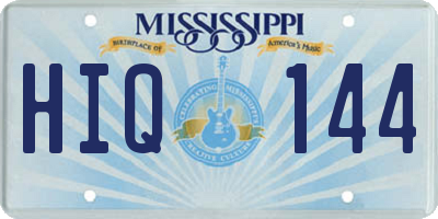 MS license plate HIQ144