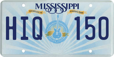 MS license plate HIQ150