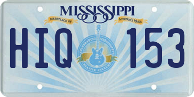 MS license plate HIQ153