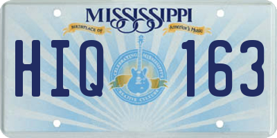 MS license plate HIQ163