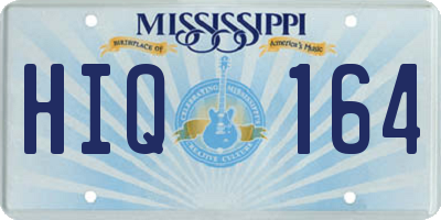 MS license plate HIQ164