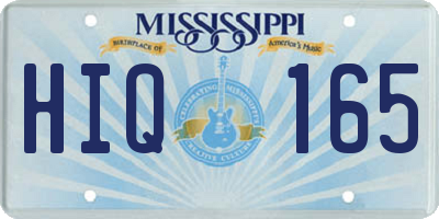 MS license plate HIQ165