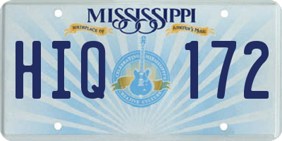 MS license plate HIQ172