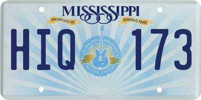 MS license plate HIQ173
