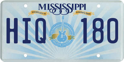 MS license plate HIQ180
