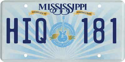 MS license plate HIQ181