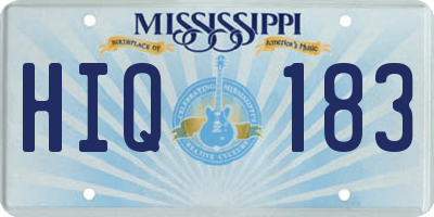 MS license plate HIQ183