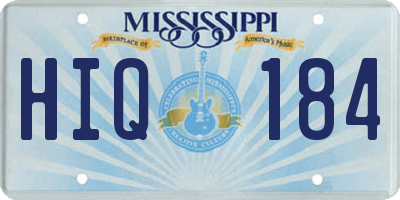 MS license plate HIQ184