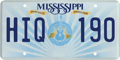 MS license plate HIQ190