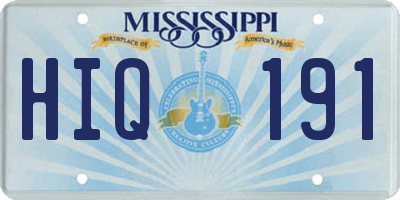 MS license plate HIQ191