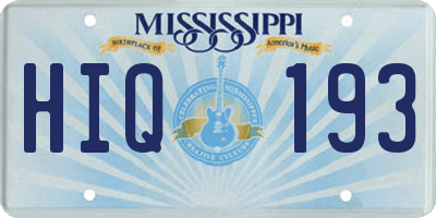 MS license plate HIQ193