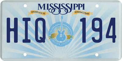 MS license plate HIQ194