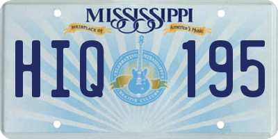 MS license plate HIQ195