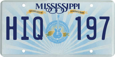 MS license plate HIQ197