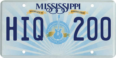 MS license plate HIQ200