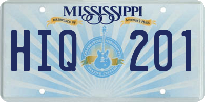 MS license plate HIQ201