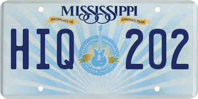 MS license plate HIQ202