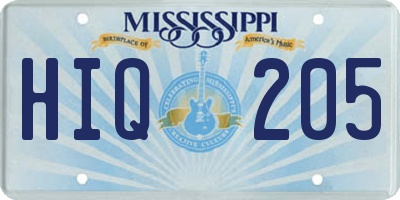 MS license plate HIQ205