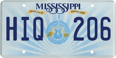 MS license plate HIQ206