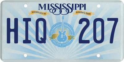 MS license plate HIQ207