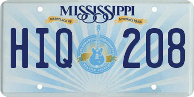 MS license plate HIQ208
