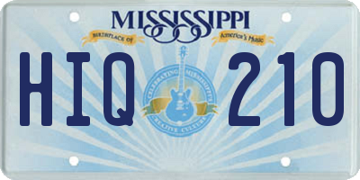 MS license plate HIQ210