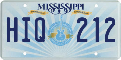 MS license plate HIQ212
