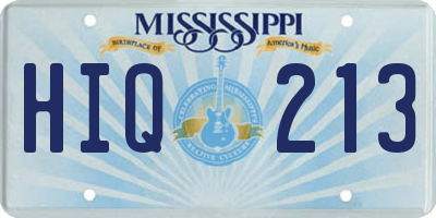 MS license plate HIQ213