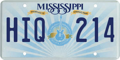 MS license plate HIQ214