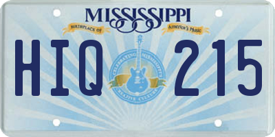 MS license plate HIQ215