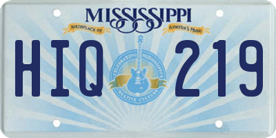 MS license plate HIQ219