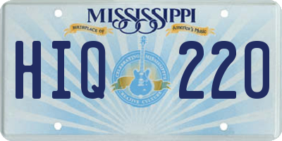 MS license plate HIQ220